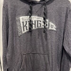 Heather Gray Graphic Hoodie with Kings Print